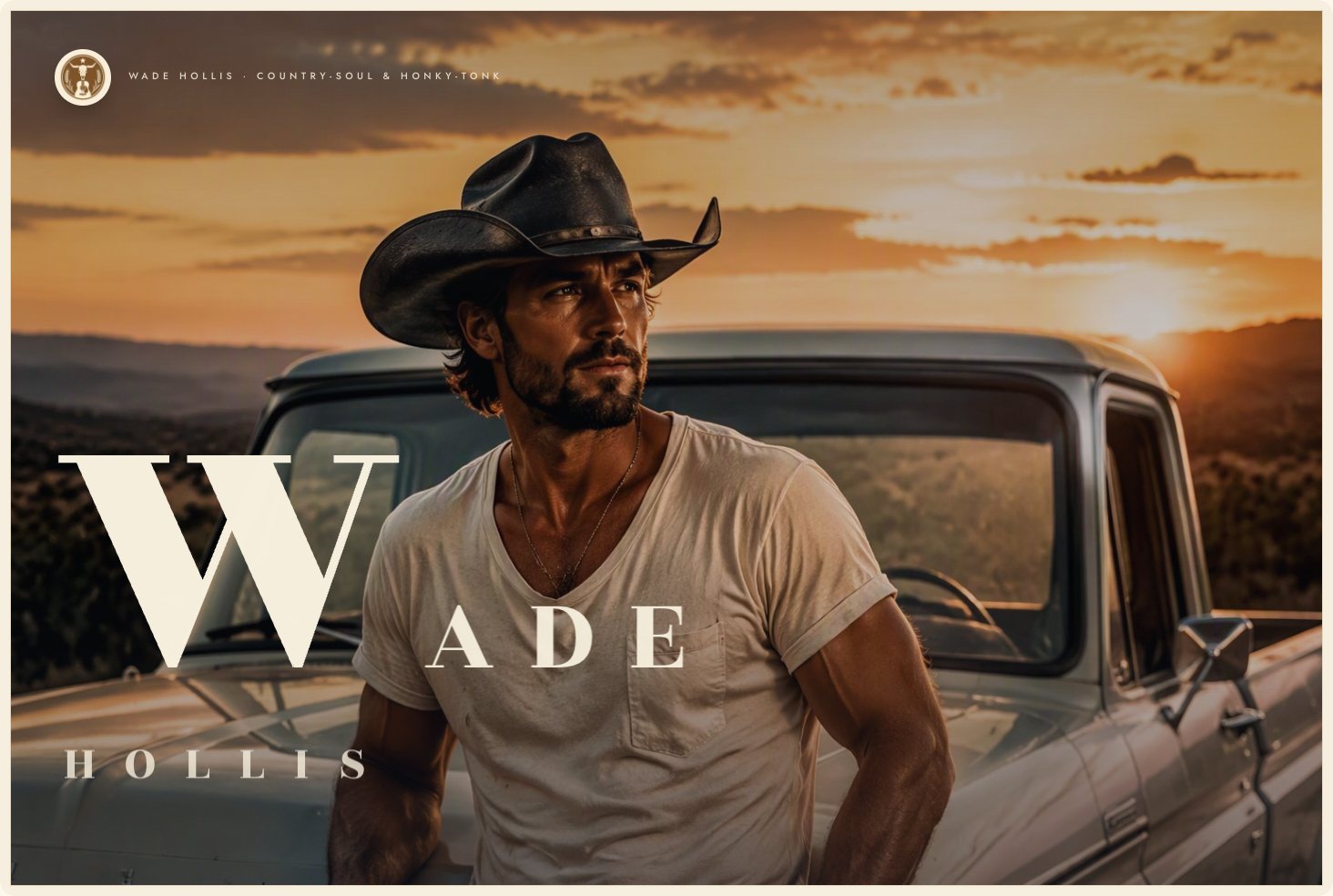 A live SiteValet customer site — a country music artist homepage with a full-screen stage photo and singles row
